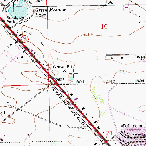 Topographic Map of Hobbs Fire Department Station 3, NM