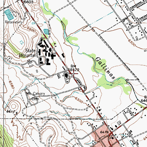 Topographic Map of San Miguel County Fire District Gallinas Fire Department, NM