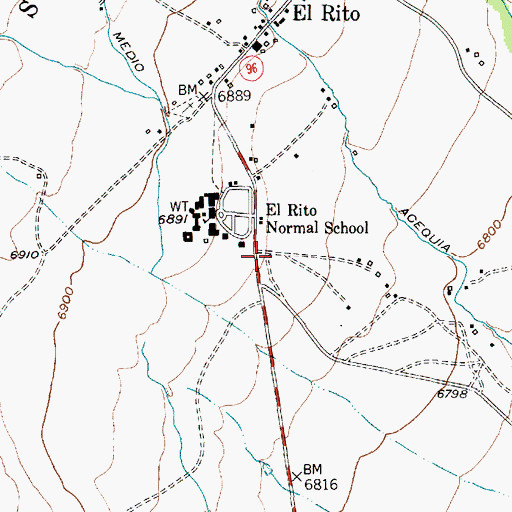 Topographic Map of El Rito Volunteer Fire Department, NM