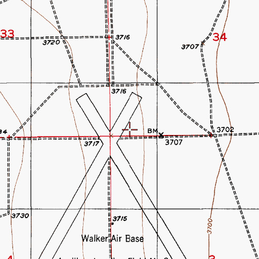 Topographic Map of District 8 Volunteer Fire Department, NM