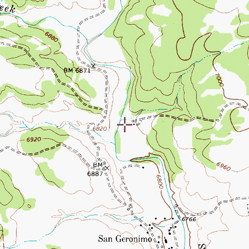 Topographic Map of San Miguel County Fire District Cabo Lucero Fire Department, NM