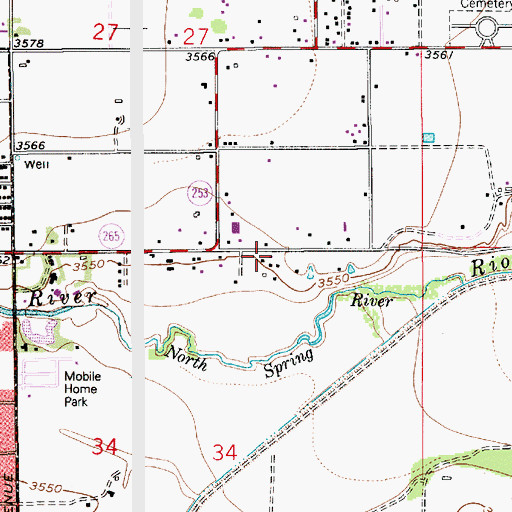 Topographic Map of Berrendo Volunteer Fire Department Station 1 Headquarters, NM