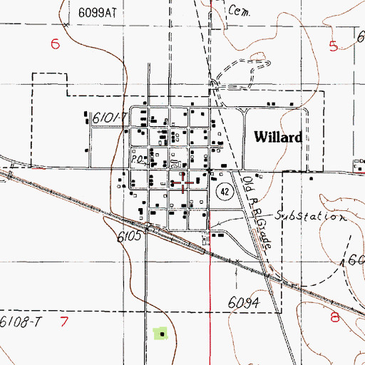 Topographic Map of Willard Fire Department, NM