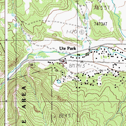 Topographic Map of Colfax Fire Department District 3 Ute Park, NM