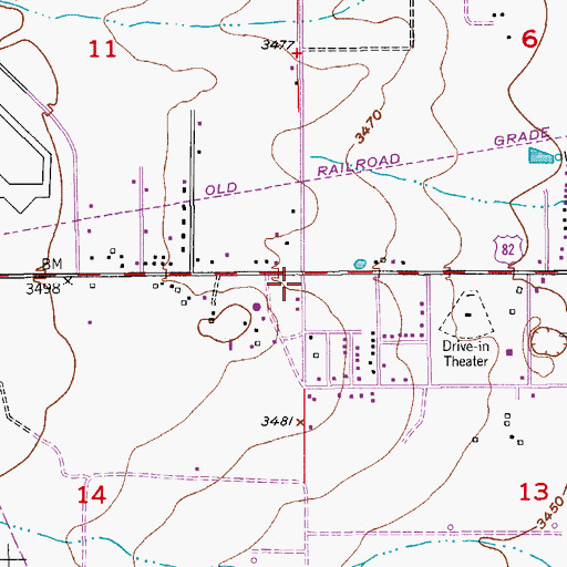 Topographic Map of Sun Country Volunteer Fire Department Station 2, NM