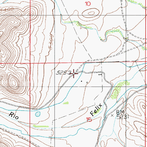 Topographic Map of Rio Felix Volunteer Fire Department, NM