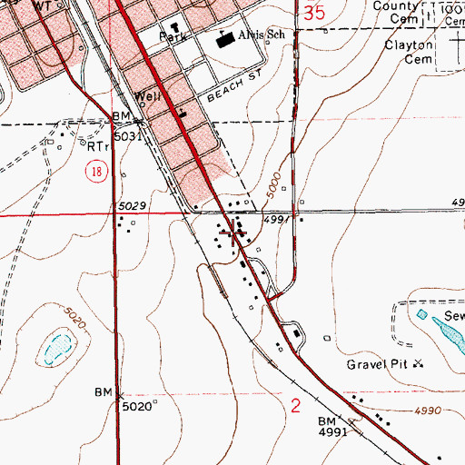 Topographic Map of Rabbit Ear Fire Department Main Station, NM