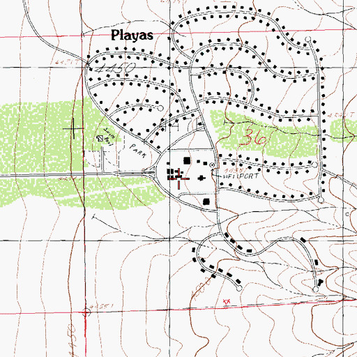 Topographic Map of Playas Volunteer Fire Department, NM