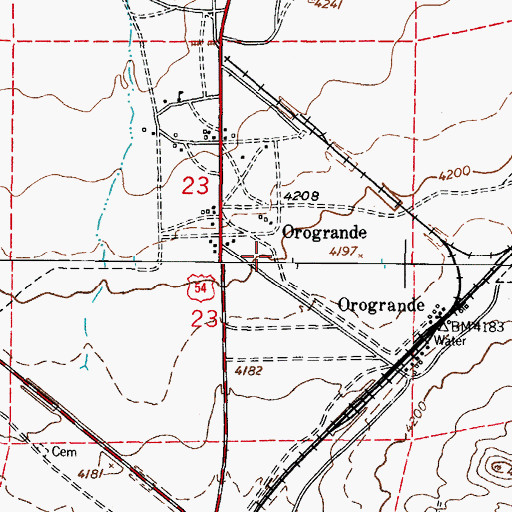 Topographic Map of Oro Grande Volunteer Fire Department, NM