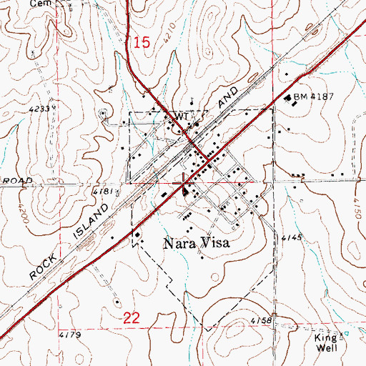 Topographic Map of Nara Visa Fire District, NM