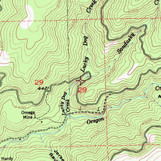 Topographic Map of Sandusky Creek, CA