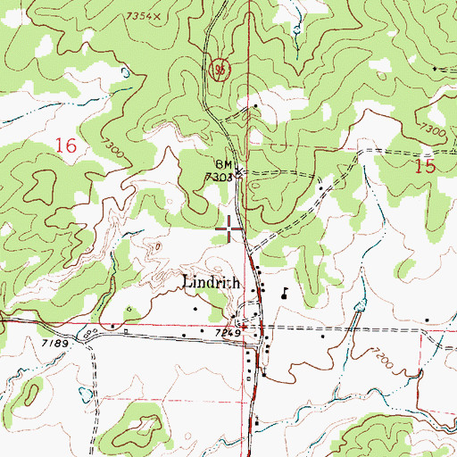 Topographic Map of Lindrith Volunteer Fire Department, NM
