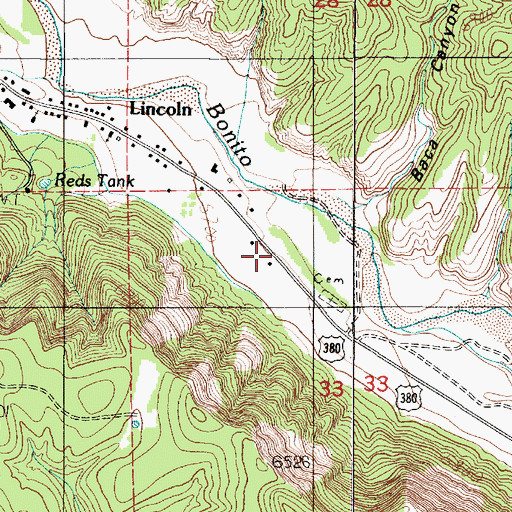 Topographic Map of Lincoln Volunteer Fire Department, NM