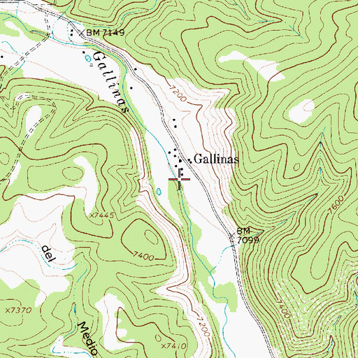 Topographic Map of San Miguel County Fire District La Placita Fire Department, NM