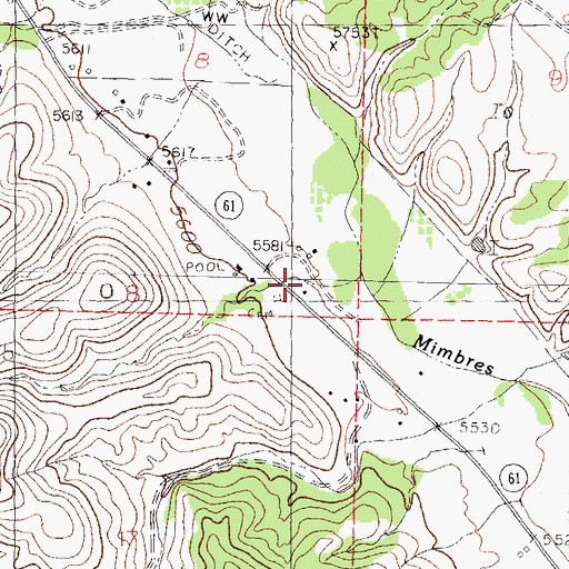 Topographic Map of Lower Mimbres Volunteer Fire Department Sherman, NM