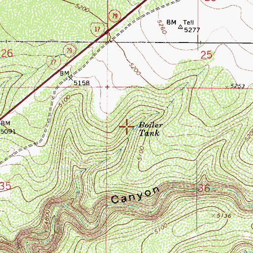 Topographic Map of Boiler Tank, AZ
