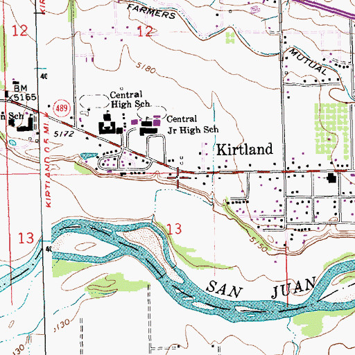 Topographic Map of San Juan County Fire District 1 Valley Station 2, NM