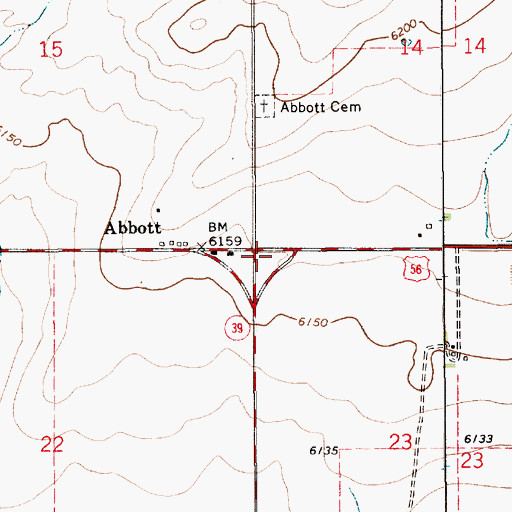 Topographic Map of Colfax County Fire Department District 4 Farley Abbott Substation, NM