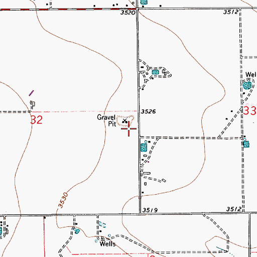 Topographic Map of East Grand Plains Volunteer Fire Department Station 2, NM
