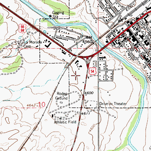 Topographic Map of Santa Rosa Volunteer Fire Department Station Guadalupe County Correctional Facility Campus, NM