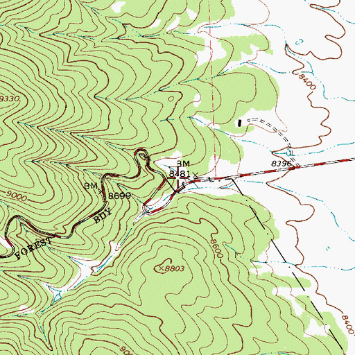 Topographic Map of Moreno Valley Fire Department Palo Felchado Station, NM