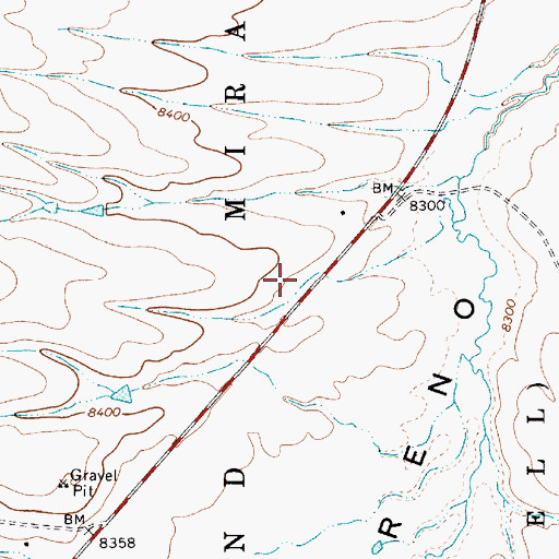 Topographic Map of Moreno Valley Fire Department Val Verde Station, NM