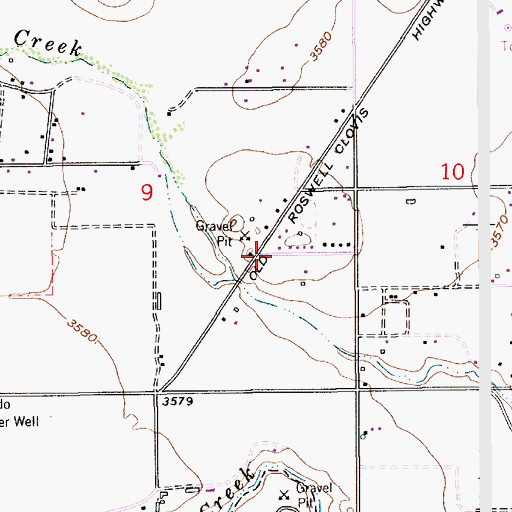 Topographic Map of Berrendo Volunteer Fire Department Station 2, NM