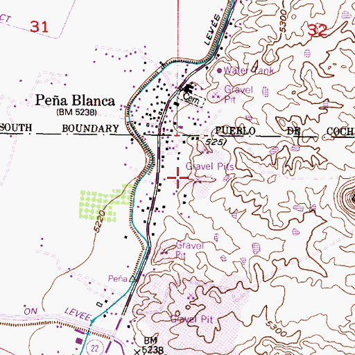 Topographic Map of Pena Blanca Station 10, NM