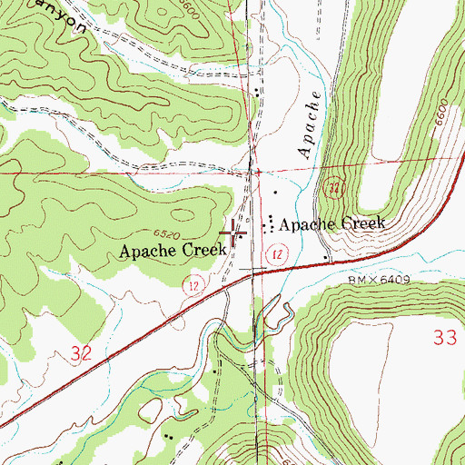 Topographic Map of Cruzville - Apache Creek / Aragon Fire and Rescue - Apache Creek, NM