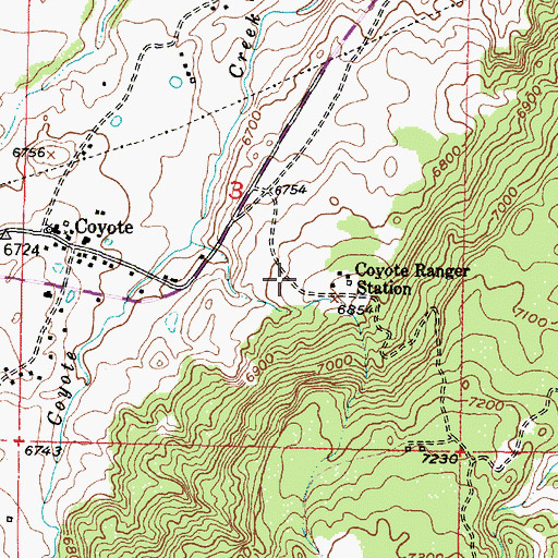 Topographic Map of Coyote Volunteer Fire Department, NM