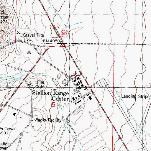 Topographic Map of White Sands Fire Department Station 3 Stallion Range Center, NM