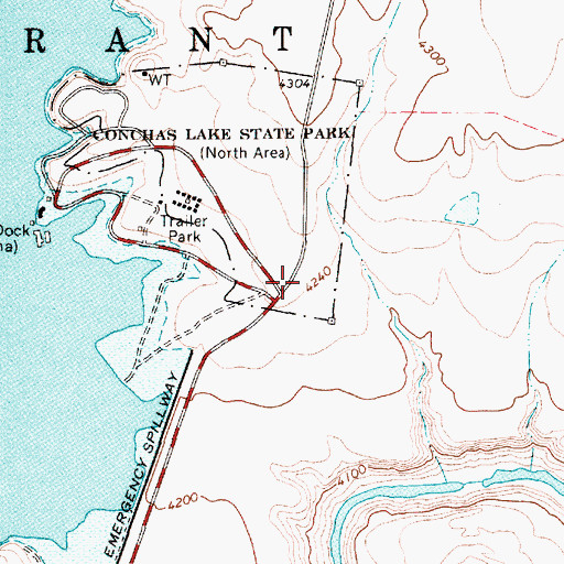 Topographic Map of Conchas Dam Fire / Rescue Station 2, NM