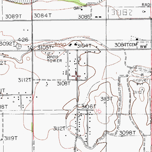 Topographic Map of Otis Volunteer Fire Department Ambulance Station 2, NM