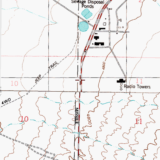 Topographic Map of Johnson Space Center White Sands Test Facility Fire Department, NM