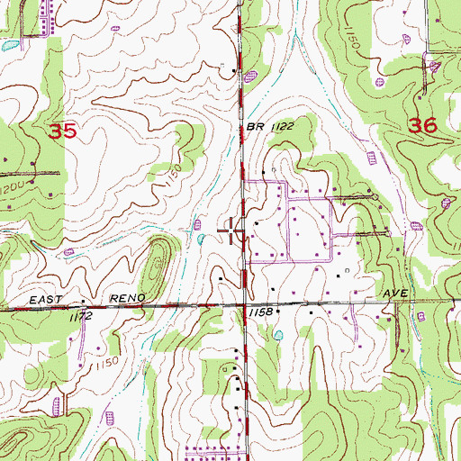 Topographic Map of Choctaw Fire Department Station 2, OK