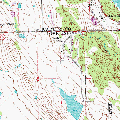 Topographic Map of Lake Murray Village Volunteer Fire Department, OK