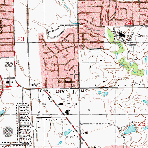 Topographic Map of Moore Fire Department Station 3, OK