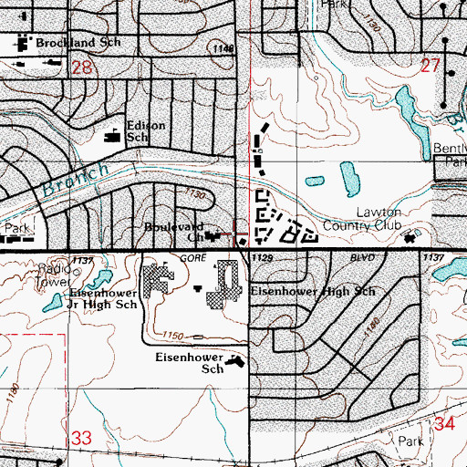 Topographic Map of Lawton Fire Department Station 5, OK