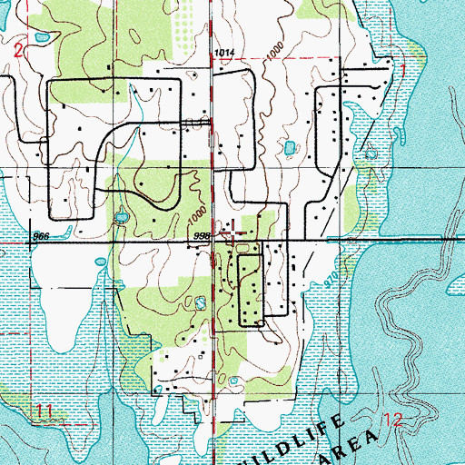 Topographic Map of Corum Volunteer Fire Department, OK
