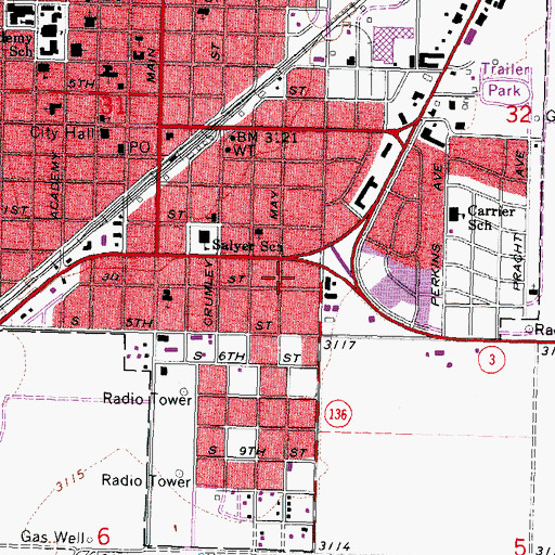 Topographic Map of Guymon Fire Department Station 2, OK