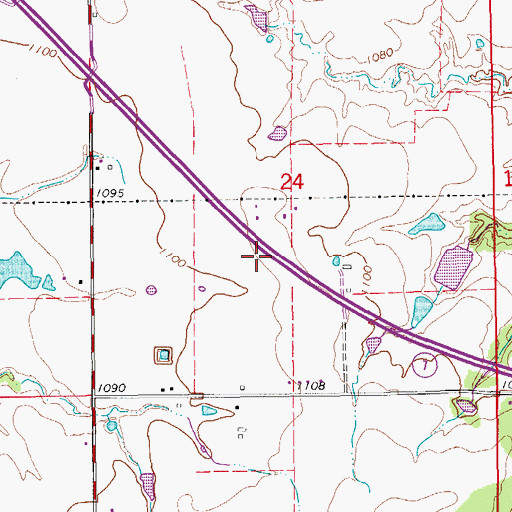 Topographic Map of Oakridge Volunteer Fire Department, OK
