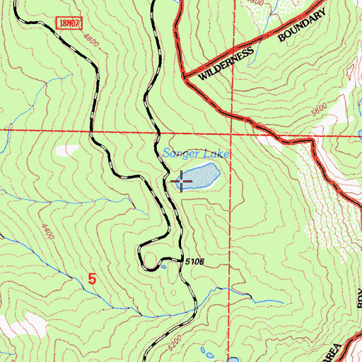 Topographic Map of Sanger Lake, CA