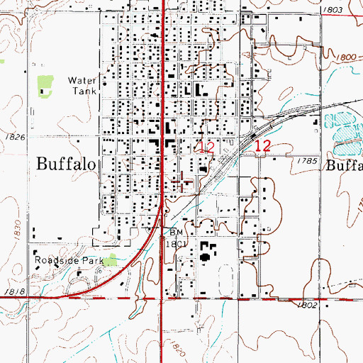 Topographic Map of Harper County Sheriff's Office, OK