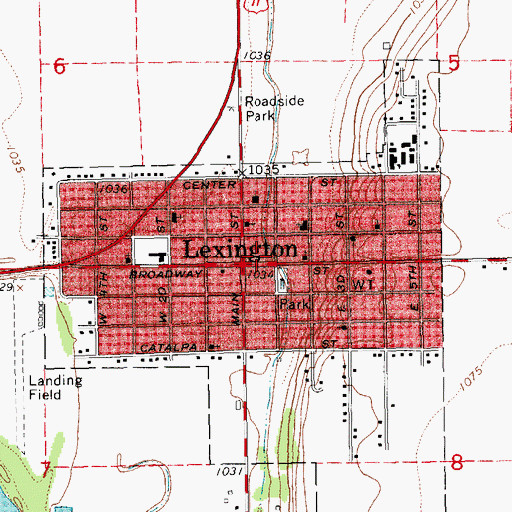 Topographic Map of Lexington Fire Department, OK
