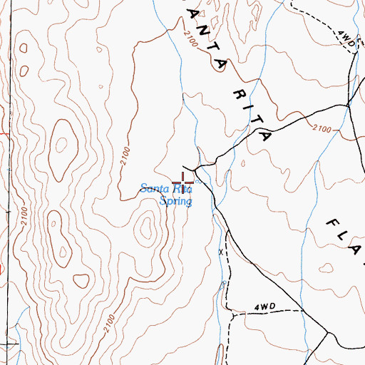 Topographic Map of Santa Rita Spring, CA