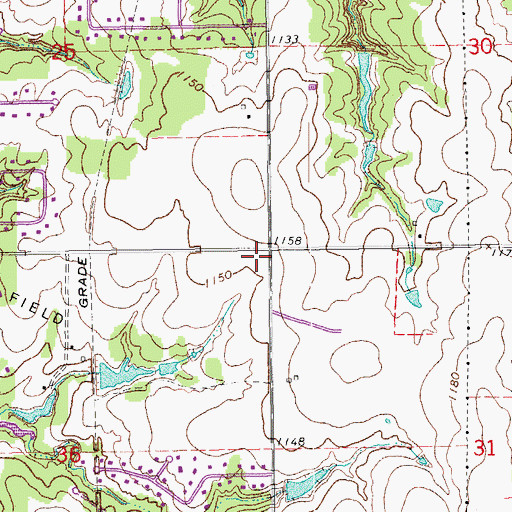 Topographic Map of Oak Cliff Rural Fire Protection, OK