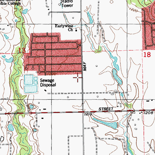 Topographic Map of Oklahoma City Fire Department Station 35, OK