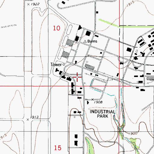 Topographic Map of Clinton Sherman Fire Department, OK