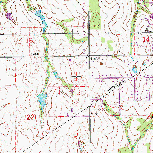 Topographic Map of Bridge Creek Fire Department, OK