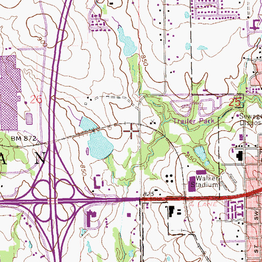 Topographic Map of Ardmore Fire Department Station 1, OK